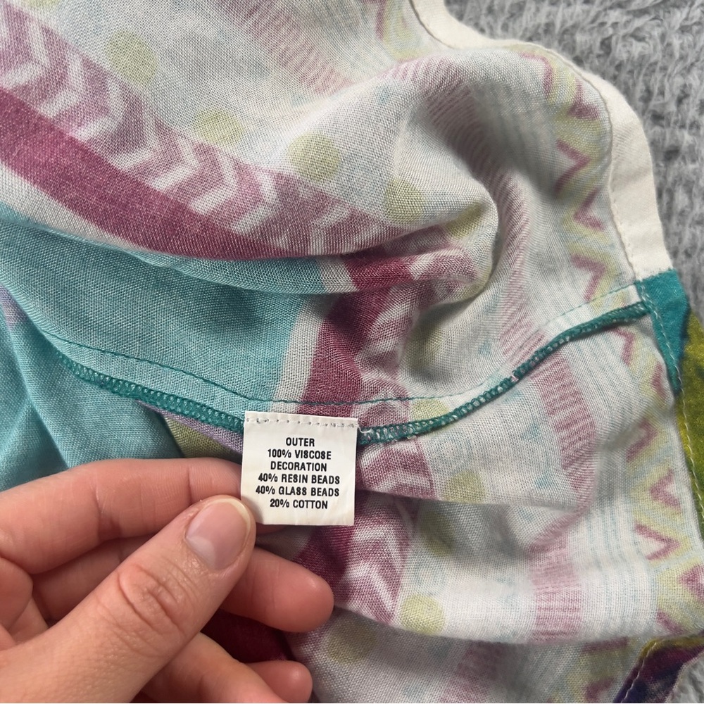 Anthropologie Blink London Kaftan Dress Womens Small Multicolor Embellished Boho - Picture 6 of 10